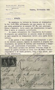 1856 - Granducato di Toscana - Coppia, ben marginata, del 9 crazie azzurro violaceo su azzurro (Sass. 7b) su lettera da Livorno ad Alessandretta (Impero turco) del 13 agosto via Piroscafo francese per il Levante.  - Asta Filatelia e Storia Postale - Associazione Nazionale - Case d'Asta italiane