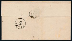 1861 - Regno d'Italia - Lettera da Lodi a Cornogiovane via Codogno e Maleo del 23 febbraio affrancata con francobollo sardo, IV emissione, tiratira del 1860, 20 cent. azzurro grigio (Sass. 15Cc).  - Asta Filatelia e Storia Postale - Associazione Nazionale - Case d'Asta italiane