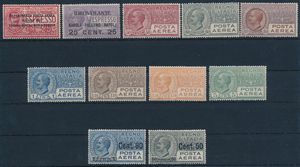 1917-27  Regno dItalia  Posta Aerea  Le prime quattro emissioni del Regno Sass. 1, 2, S.1500 e S.1501).  - Asta Filatelia e Storia Postale - Associazione Nazionale - Case d'Asta italiane