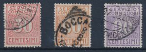 1913  Regno dItalia  Servizio Commissioni  Cifra in un cerchio serie completa usata (Sass. S.2500).  - Asta Filatelia e Storia Postale - Associazione Nazionale - Case d'Asta italiane