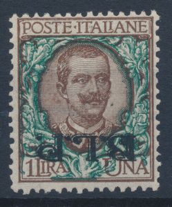 1922 � Regno d�Italia - Buste Lettere Postali � 1 lire bruno e verde, soprastampa �B.L.P.�, II tipo, capovolta (Sass. 12b).  - Asta Filatelia e Storia Postale - Associazione Nazionale - Case d'Asta italiane