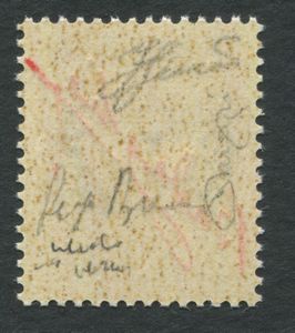 1943 - Luogotenenza - 50 cent. violetto Imperiale con soprastampa tipografica in rosso vermiglio firma di Badoglio in diagonale, non emesso, gomma integra.  - Asta Filatelia e Storia Postale - Associazione Nazionale - Case d'Asta italiane