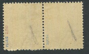 1945 - Occupazione straniera di territori italiani - Occupazione jugoslava di Fiume - Francobolli dItalia del 1944-45 (Monumenti distrutti) sovrastampati - 16l. su 75c. rosa carminio - Coppia orrizontale di cui uno senza soprastampa (Sass. 19d)  - Asta Filatelia e Storia Postale - Associazione Nazionale - Case d'Asta italiane