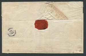 1858 - Regno delle due Sicilie, Napoli - 1gr. rosa chiaro I tavola (Sass. 3), 2gr. rosa chiaro I tavola (Sass. 5), 5gr. rosa brunastro I tavola (Sass. 8) e 50gr. rosa brunastro (Sass. 14) su lettera da Napoli a Marsiglia del 13 febbraio a mezzo Vapori francesi.  - Asta Filatelia e Storia Postale - Associazione Nazionale - Case d'Asta italiane