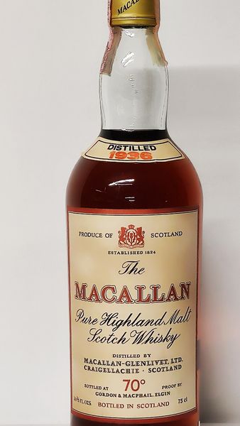 Macallan-Glenlivet 1936, Pure Highland Malt Scotch Whisky  - Asta Wine and Spirit for Christmas - Associazione Nazionale - Case d'Asta italiane