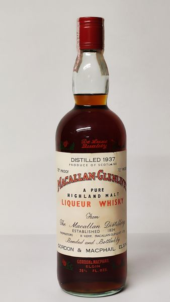 Macallan-Glenlivet 1937, Pure Highland Malt Scotch Whisky  - Asta Wine and Spirit for Christmas - Associazione Nazionale - Case d'Asta italiane