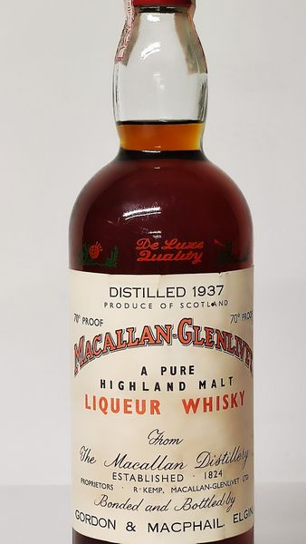 Macallan-Glenlivet 1937, Pure Highland Malt Scotch Whisky  - Asta Wine and Spirit for Christmas - Associazione Nazionale - Case d'Asta italiane