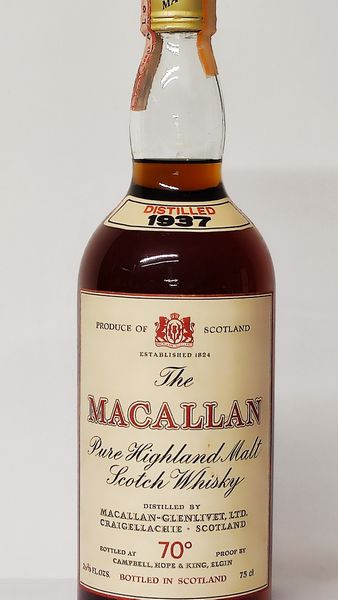 Macallan-Glenlivet 1937, Pure Highland Malt Scotch Whisky  - Asta Wine and Spirit for Christmas - Associazione Nazionale - Case d'Asta italiane
