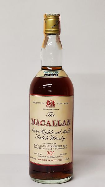 Macallan-Glenlivet 1939, Pure Highland Malt Scotch Whisky  - Asta Wine and Spirit for Christmas - Associazione Nazionale - Case d'Asta italiane