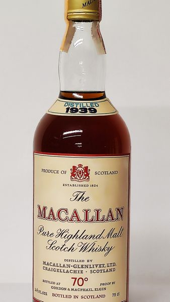 Macallan-Glenlivet 1939, Pure Highland Malt Scotch Whisky  - Asta Wine and Spirit for Christmas - Associazione Nazionale - Case d'Asta italiane