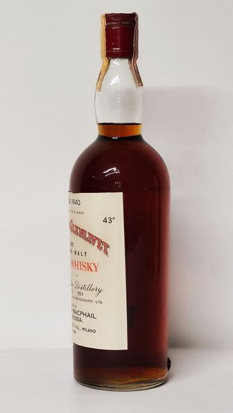 Macallan-Glenlivet 1940, Pure Highland Malt Scotch Whisky  - Asta Wine and Spirit for Christmas - Associazione Nazionale - Case d'Asta italiane