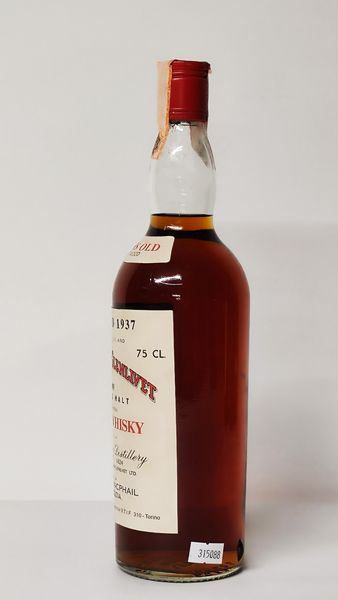 Macallan-Glenlivet 34 Years Old 1937, Pure Highland Malt Scotch Whisky  - Asta Wine and Spirit for Christmas - Associazione Nazionale - Case d'Asta italiane