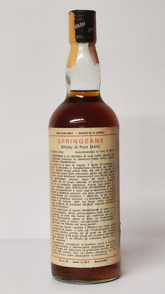Springbank 10 Years Old 1972, Campbeltown Malt Scotch Whisky  - Asta Wine and Spirit for Christmas - Associazione Nazionale - Case d'Asta italiane