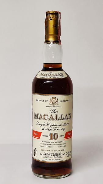 The Macallan 10 Years Old, Single Highland Malt Scotch Whisky  - Asta Wine and Spirit for Christmas - Associazione Nazionale - Case d'Asta italiane