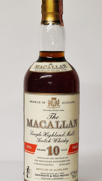 The Macallan 10 Years Old, Single Highland Malt Scotch Whisky  - Asta Wine and Spirit for Christmas - Associazione Nazionale - Case d'Asta italiane