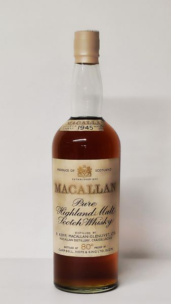 The Macallan 15 Years Old 1945, Pure Highland Malt Scotch Whisky  - Asta Wine and Spirit for Christmas - Associazione Nazionale - Case d'Asta italiane