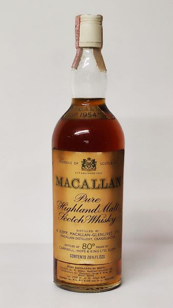 The Macallan 1954, Pure Highland Malt Scotch Whisky  - Asta Wine and Spirit for Christmas - Associazione Nazionale - Case d'Asta italiane