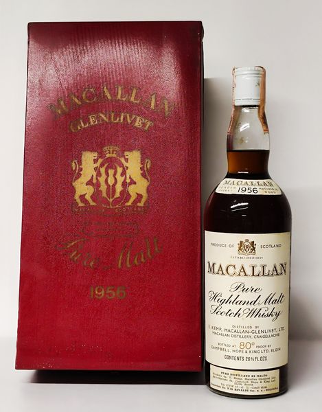The Macallan 1956, Pure Highland Malt Scotch Whisky  - Asta Wine and Spirit for Christmas - Associazione Nazionale - Case d'Asta italiane