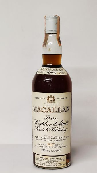 The Macallan 1956, Pure Highland Malt Scotch Whisky  - Asta Wine and Spirit for Christmas - Associazione Nazionale - Case d'Asta italiane