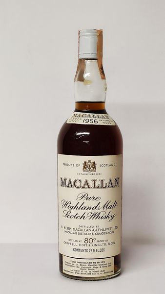 The Macallan 1956, Pure Highland Malt Scotch Whisky  - Asta Wine and Spirit for Christmas - Associazione Nazionale - Case d'Asta italiane