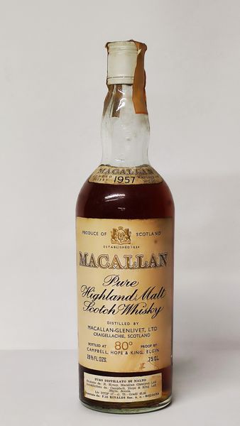 The Macallan 1957, Pure Highland Malt Scotch Whisky  - Asta Wine and Spirit for Christmas - Associazione Nazionale - Case d'Asta italiane