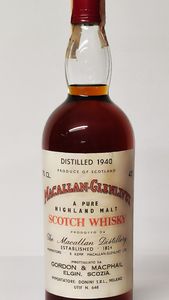 Macallan-Glenlivet 1940, Pure Highland Malt Scotch Whisky  - Asta Wine and Spirit for Christmas - Associazione Nazionale - Case d'Asta italiane