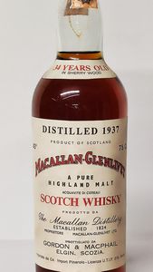 Macallan-Glenlivet 34 Years Old 1937, Pure Highland Malt Scotch Whisky  - Asta Wine and Spirit for Christmas - Associazione Nazionale - Case d'Asta italiane
