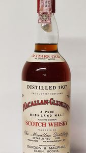 Macallan-Glenlivet 34 Years Old 1937, Pure Highland Malt Scotch Whisky  - Asta Wine and Spirit for Christmas - Associazione Nazionale - Case d'Asta italiane