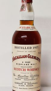Macallan-Glenlivet 34 Years Old 1937, Pure Highland Malt Scotch Whisky  - Asta Wine and Spirit for Christmas - Associazione Nazionale - Case d'Asta italiane
