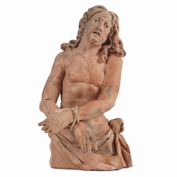 Ecce Homo. Terracotta e vetro. Plasticatore bolognese della seconda met del XVIII secolo. Ambito di Gaetano Pignoni  - Asta Scultura e Oggetti d'Arte - Associazione Nazionale - Case d'Asta italiane
