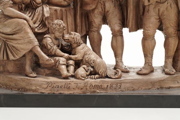 Bartolomeo Pinelli : Scena popolare con zampognari  - Asta Scultura e Oggetti d'Arte - Associazione Nazionale - Case d'Asta italiane