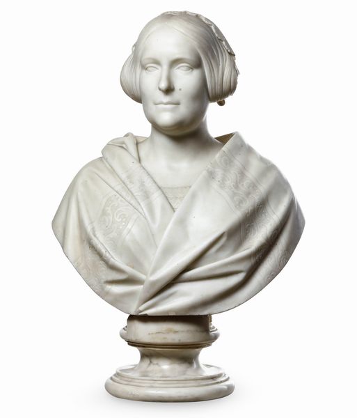 Gentil donna con copricapo merlettato. Scuola neoclassica napoletana del XIX secolo  - Asta Scultura e Oggetti d'Arte - Associazione Nazionale - Case d'Asta italiane