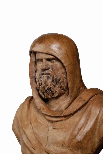 Busto di filosofo (Socrate ?). Arte rinascimentale, probabilmente Napoli, XVI secolo  - Asta Scultura e Oggetti d'Arte - Associazione Nazionale - Case d'Asta italiane