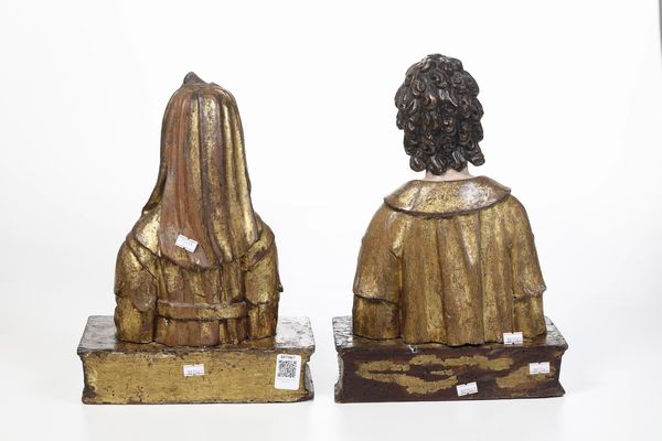 Arte rinascimentale. Napoli, XVI secolo Coppia di busti reliquiari  - Asta Scultura e Oggetti d'Arte - Associazione Nazionale - Case d'Asta italiane