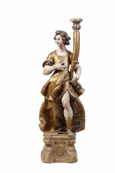 Arte barocca italiana, XVII secolo Grandi angeli reggitorcia  - Asta Scultura e Oggetti d'Arte - Associazione Nazionale - Case d'Asta italiane