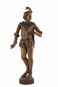 Venezia, XVIII secolo, bottega di Valentino Pancera Besarel (1829-1902) Coppia di paggi  - Asta Scultura e Oggetti d'Arte - Associazione Nazionale - Case d'Asta italiane