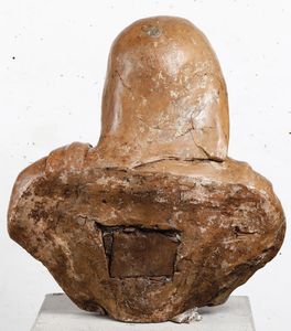 Busto di filosofo (Socrate ?). Arte rinascimentale, probabilmente Napoli, XVI secolo  - Asta Scultura e Oggetti d'Arte - Associazione Nazionale - Case d'Asta italiane