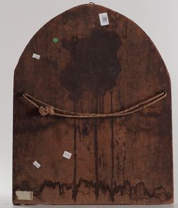 Cristo deposto. Altorilievo centinato in legno policromo. Italia centrale del XV-XVI secolo  - Asta Scultura e Oggetti d'Arte - Associazione Nazionale - Case d'Asta italiane