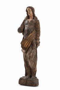 Arte tardo rinascimentale, probabilmente Francia, XVI-XVII secolo Madonna  - Asta Scultura e Oggetti d'Arte - Associazione Nazionale - Case d'Asta italiane