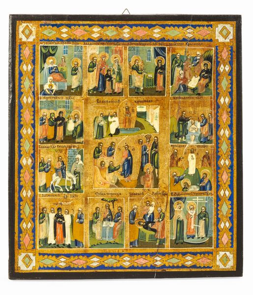 La resurrezione di Cristo. Icona tempera su tavola. Russia XIX secolo  - Asta Argenti da Collezione | XX secolo - Associazione Nazionale - Case d'Asta italiane