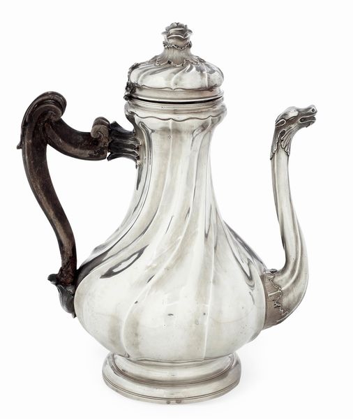 Caffettiera. Marchio della Torretta per l'anno (17)66 e marchi di ricontrollo con delfino e croce di San Maurizio  - Asta Argenti da Collezione | XX secolo - Associazione Nazionale - Case d'Asta italiane