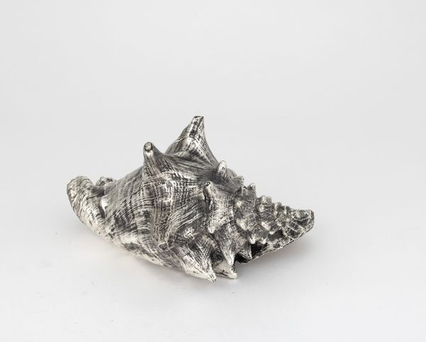 Grande conchiglia rivestita in argento, etichetta a scudo Mario Buccellati, Italia XX-XXI secolo  - Asta Argenti da Collezione | XX secolo - Associazione Nazionale - Case d'Asta italiane