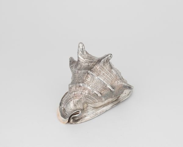Grande conchiglia rivestita in argento, etichetta a scudo Mario Buccellati, Italia XX-XXI secolo  - Asta Argenti da Collezione | XX secolo - Associazione Nazionale - Case d'Asta italiane