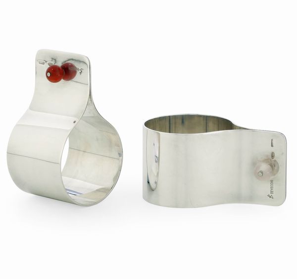 Coppia di porta tovaglioli. Argenteria milanese del XX secolo, argentiere Gabriele Devecchi  - Asta Argenti da Collezione | XX secolo - Associazione Nazionale - Case d'Asta italiane