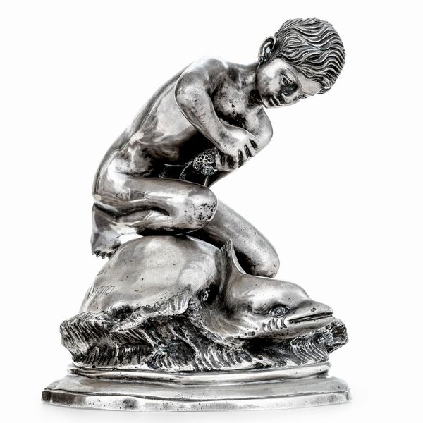A firma Gemito. Napoli XIX-XX secolo Ragazzo con delfino  - Asta Argenti da Collezione | XX secolo - Associazione Nazionale - Case d'Asta italiane