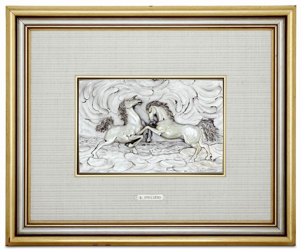 'Il preludio' rilievo in argento firmato Ottaviani. Italia XXI secolo<BR>  - Asta Argenti da Collezione | XX secolo - Associazione Nazionale - Case d'Asta italiane