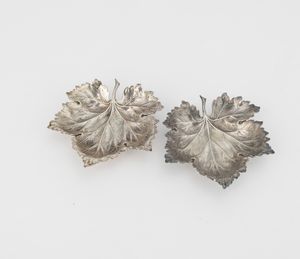 Coppia di foglie. Maison Gianmaria Buccellati, argentiere Clementi Bologna, Italia XX-XXI secolo  - Asta Argenti da Collezione | XX secolo - Associazione Nazionale - Case d'Asta italiane