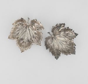 Coppia di foglie. Maison Gianmaria Buccellati, argentiere Clementi Bologna, Italia XX-XXI secolo  - Asta Argenti da Collezione | XX secolo - Associazione Nazionale - Case d'Asta italiane