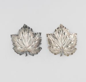 Coppia di foglie. Maison Gianmaria Buccellati, argentiere Clementi Bologna, Italia XX-XXI secolo  - Asta Argenti da Collezione | XX secolo - Associazione Nazionale - Case d'Asta italiane
