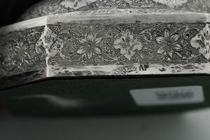 Coppia di candelieri a colonna, Persia XX secolo<BR>  - Asta Argenti da Collezione | XX secolo - Associazione Nazionale - Case d'Asta italiane